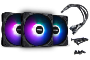 Zestaw 3 wentylatorów MSI 120 x 120 mm APA1225M12 aRGB + złączka