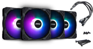Zestaw 4 wentylatorów MSI 120 x 120 mm APA1225M12 aRGB + złączka